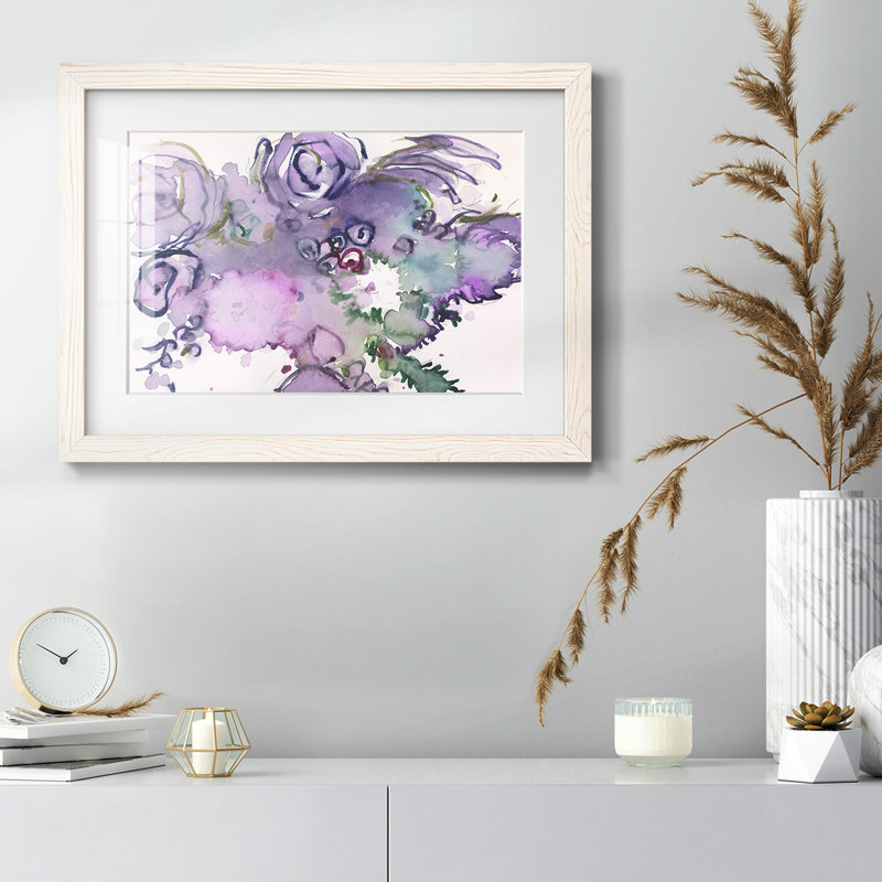 Lavande florale Splendor II, Cadre blanc, H 18 po x l 26 po x P 1,5 po