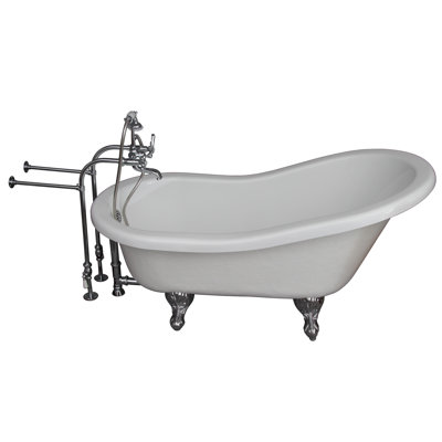 67'' x 29.5'' Soaking Acrylic Bathtub with Faucet