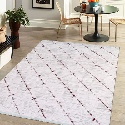 Tapis beige moderne lavable à la machine