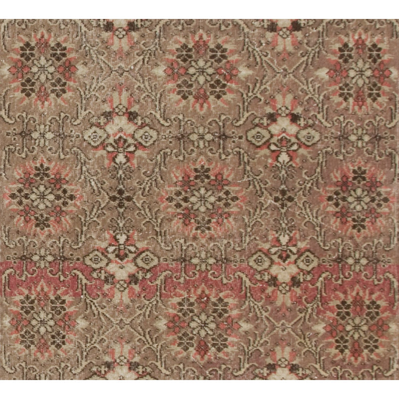 Tapis turc rétro fait à la main avec motif floral