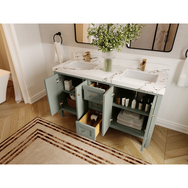 Nashville X P 22 po De salle de bain Marbre de Carrare, Evergreen