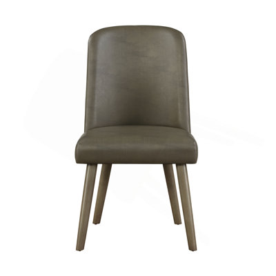 Ensemble de 2 chaises d'appoint Waylon en cuir synthétique gris et finition chêne gris