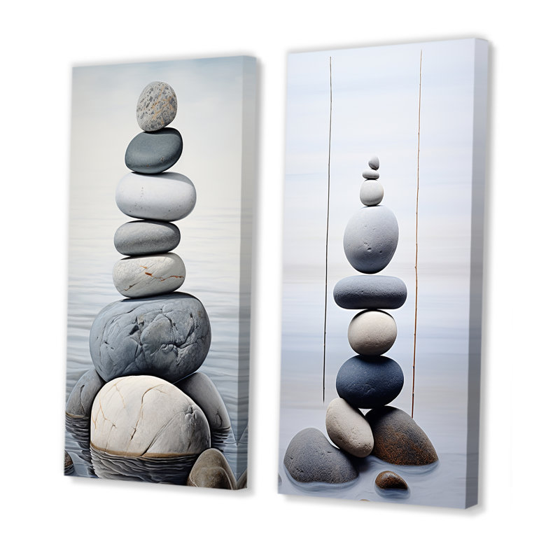 «Beach Photo Harmonic Balance» - ensemble de 2 reproductions, Toile tendue, H 40 po x l 40 po