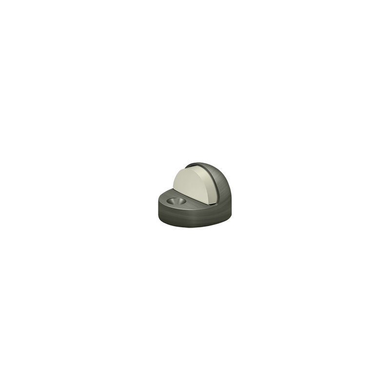 Deltana DSHP916U3 Dome Stop High Profile, Solid Brass in Polished Brass, Antique Nickel