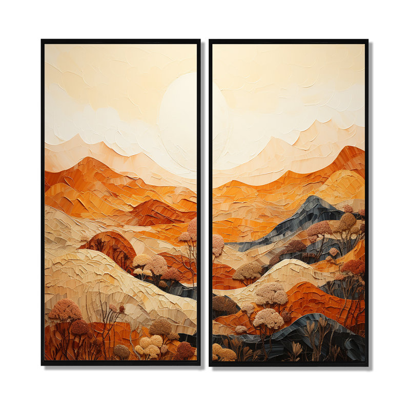 Canyon Mirage III - art mural orange, H 20 po x l 24 po, Reproduction encadrée sans passe-partout, Noir
