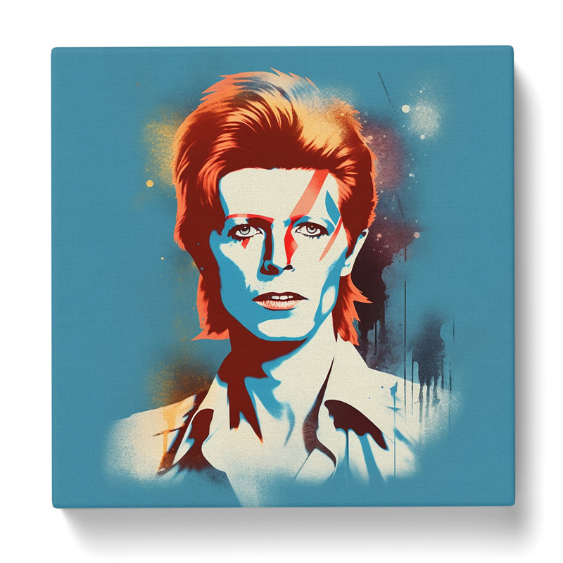 David Bowie Retro - Wrapped Canvas, 50cm H x 50cm W x 3cm D