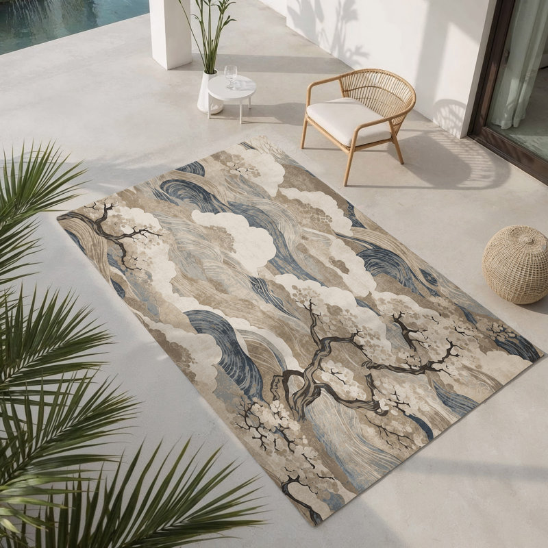 Tapis intérieur et extérieur Eernal Petals, Rectangle 1 pi 6 po x 2 pi 6 po