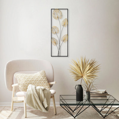 Hand-Painted Decorative Metal Wall Accessory, 12.6 x 35.4 inches | 100% Metal, Thickness: 0.06 inches | Lightweight at 2.2 lbs, Unique Color Variations | Perfect for Home, Office, and Gallery Decor