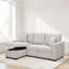 Canapé-lit modulaire en mélange de lin 76,5 pouces avec lit escamotable et rangement pour chaise longue-993588424