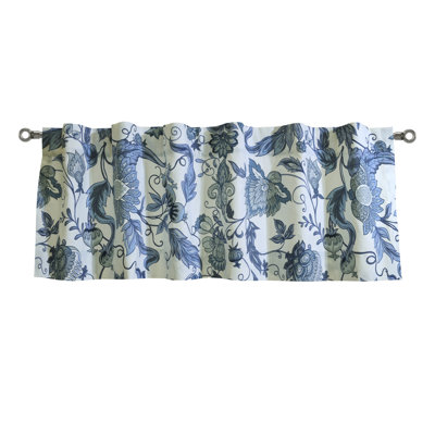 Jacobean Garden Light Filtering Dual Header Valance in Blue -  Charlton HomeÂ®, 621E78FC25A1461B9310E0CBBC699A50