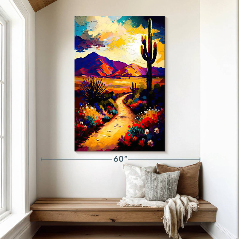 Aime, désert de l'Arizona en fleurs, H 51 po x l 34 po