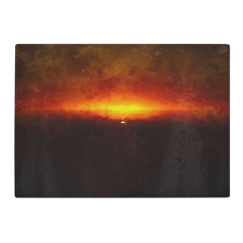 Tempered Glass Striking Sunset Chopping Board, 20 cm x 28.5 cm
