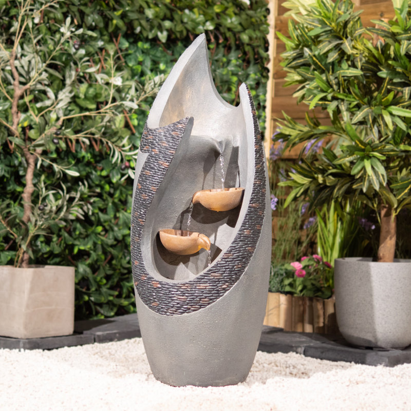 Aubrei Polystone Fountain with Light
