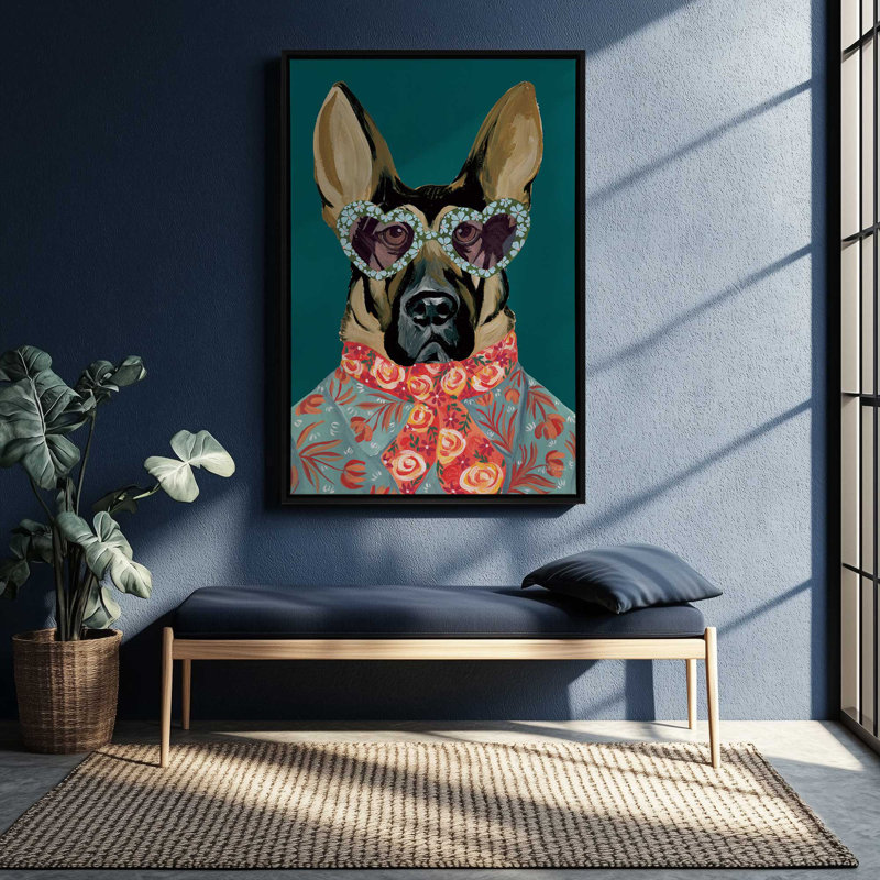 Reproduction d'art «Swag Shepherd» par Yvette St. Amant, Cadre flottant, H 16 po x l 12 po, Doré