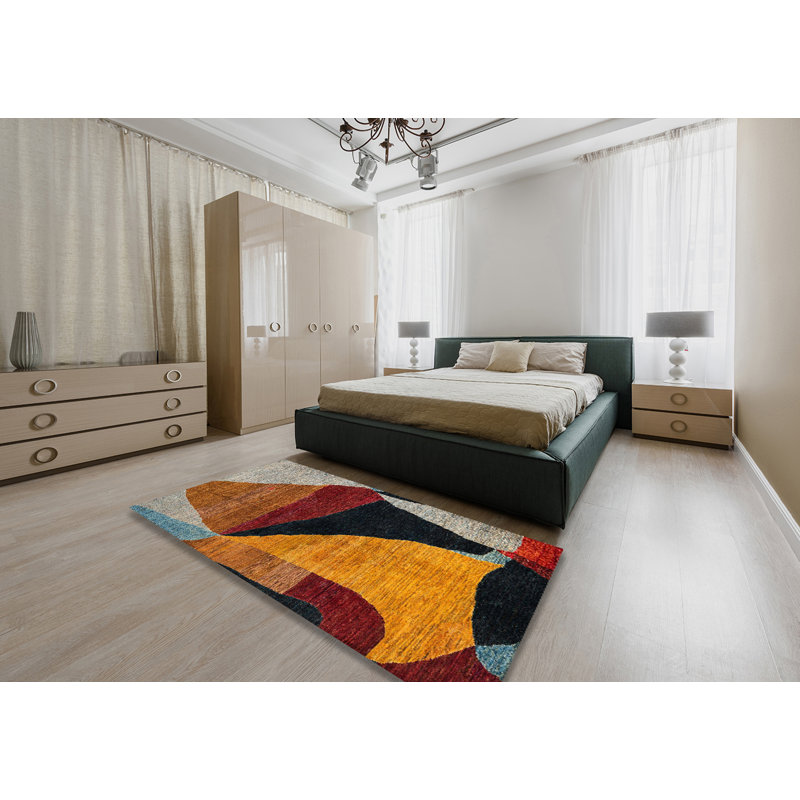 Angjelin Abstract Indoor Rug, Rectangle 2' x 4'