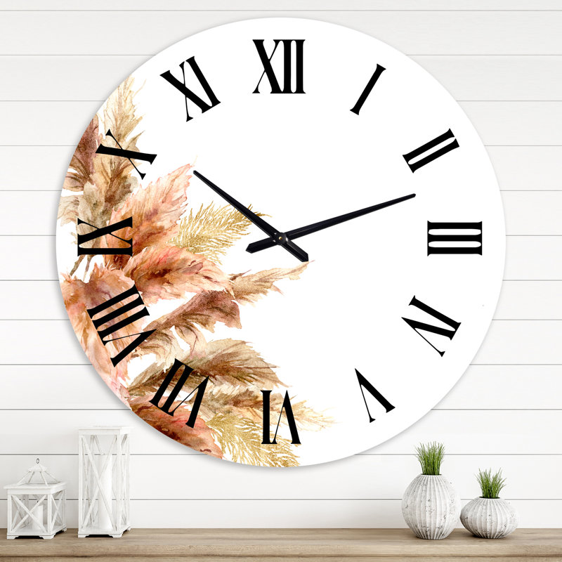 Horloge murale exotique Dry Pampas Grass, Moyenne