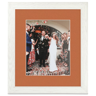 Off White Wood Picture Frame with Mat