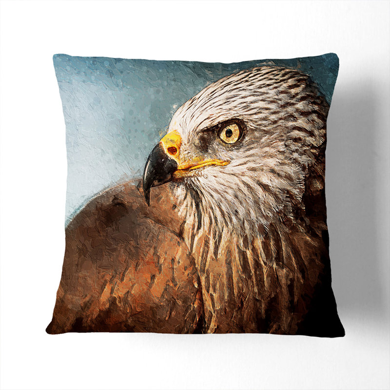 Bird Square Throw Cushion, 55cm H x 55cm W x 20cm D, White