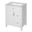 Meuble-lavabo de 24 pouces avec lavabo en céramique, 1 porte à fermeture en douceur, 2 tiroirs à fermeture en douceur et 2 supports de rangement sur la porte