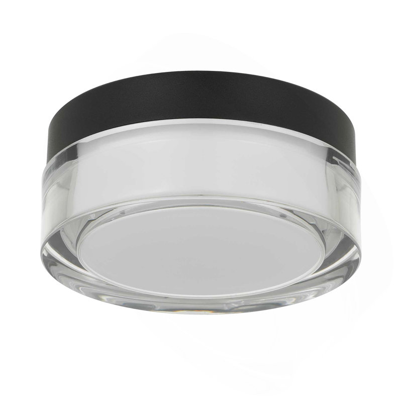 Plafonnier encastré chromé 12 po DEL, Noir, H 2,5 po x l 6 po x P 6 po