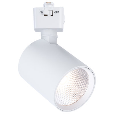 8 Watt LED Track Head 2700K/3000K/3500K/4000K/5000K CCT Selectable Dim to Warm J Style 48 Degree Beam Angle 120 Volt White Round