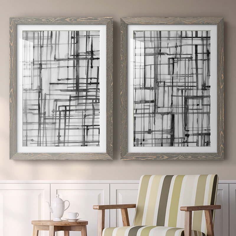 Line Meditation I-Premium, reproduction encadrée - prête à être accrochée, Gris, H 31,5 po x l 88 po x P 1,5 po