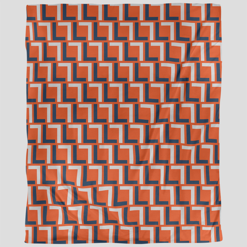 Housse de couette simple, Polyester brossé, Housse de couette grand, Orange / bleu / blanc