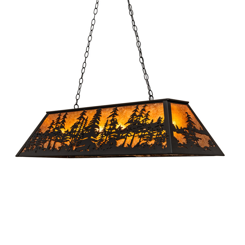 Doby 6 - Light Pendant, 43" H x 48" W x 17" D, Black Satin Wrought Iron