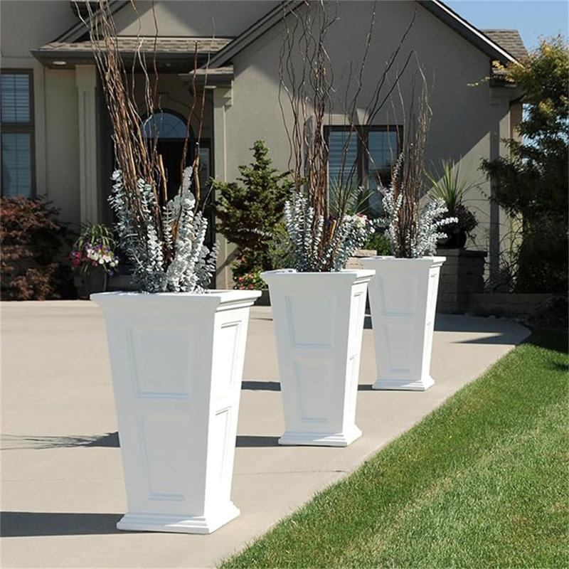 Fairfield 28" Tall Planter, 16X16, White