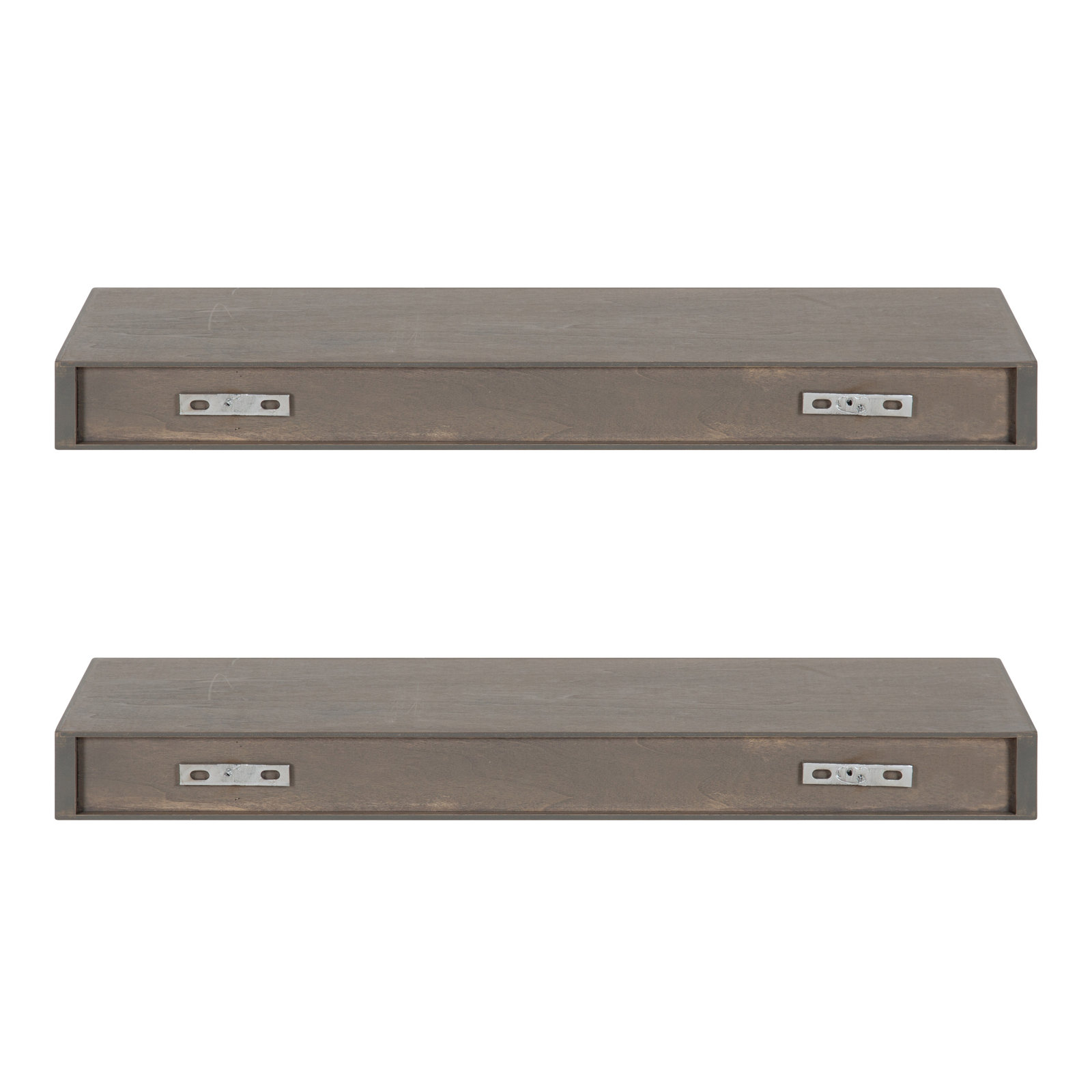 Jeremiah 2 Piece Picture Ledge Wall Shelf, Gray, 2.3" H x 24" W x 8" D