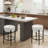 Counter Height Bar Stools Set of 2, 24" Modern Backless Bar Stools, White-761837251