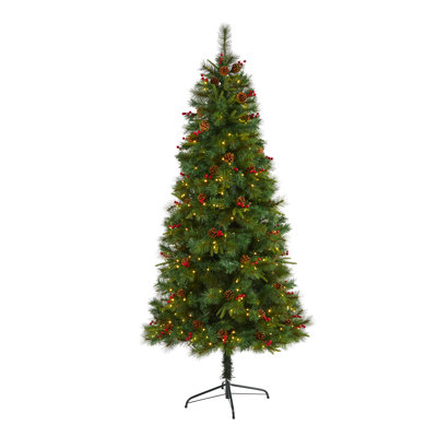 Arbre de Noël artificiel pin vert avec lumières claires/blanches