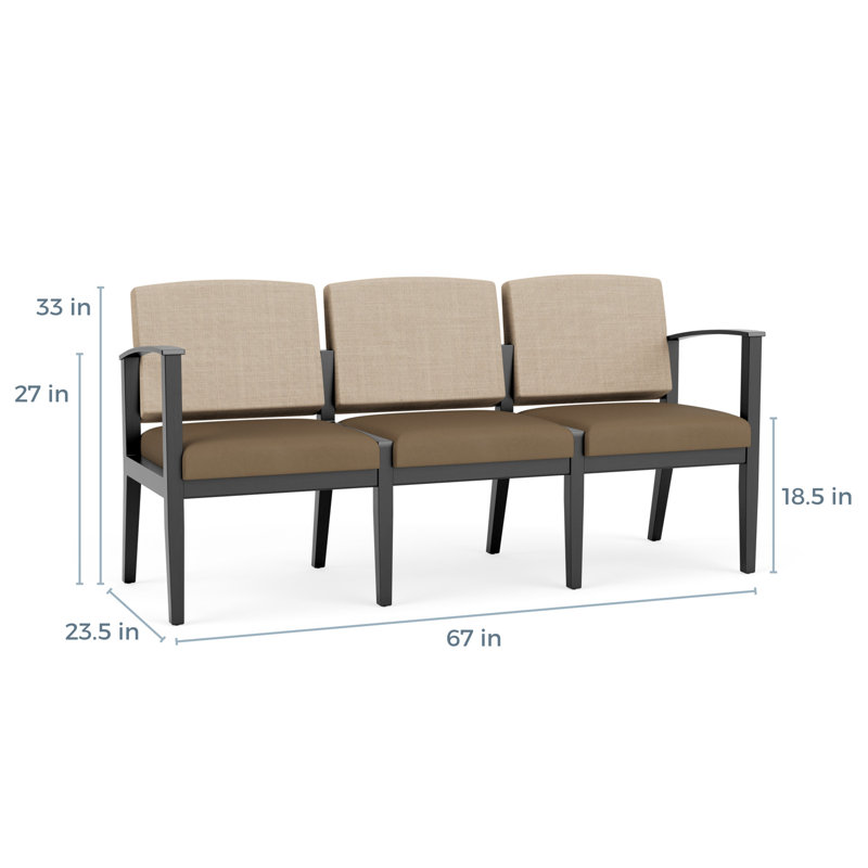 Canapé 3 places, Chambray calcaire / Patriot Plus taupe, Noir