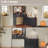 8 Drawers Vanity Desk With LED Lighted Mirror and Charging Station, Dressing Table With Side Cabinet, Black-1104528955