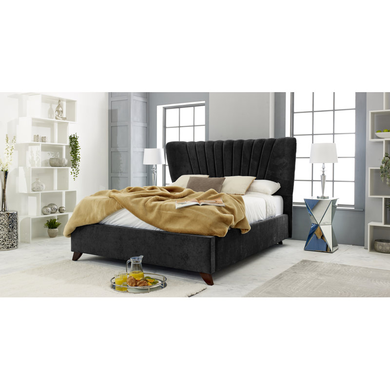 Accacia Upholstered Bed, Single (3'), Black