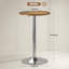 Rustic Brown Round Bar Table, 360-Degree Swivel Pub Table with Adjustable Height for Kitchen & Cafe