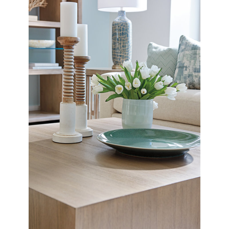 Gray Elm Veneer Square Wood Cocktail Table