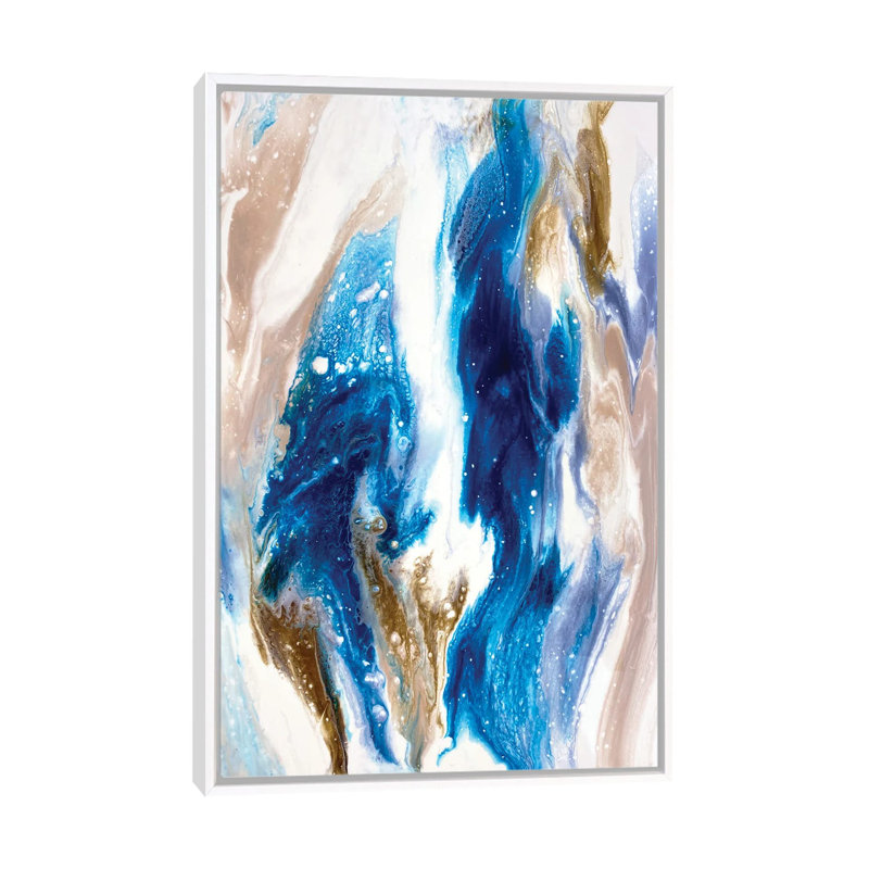 Sapphire Wave - Print on Canvas, 66.04 cm H x 45.72 cm W, White Framed