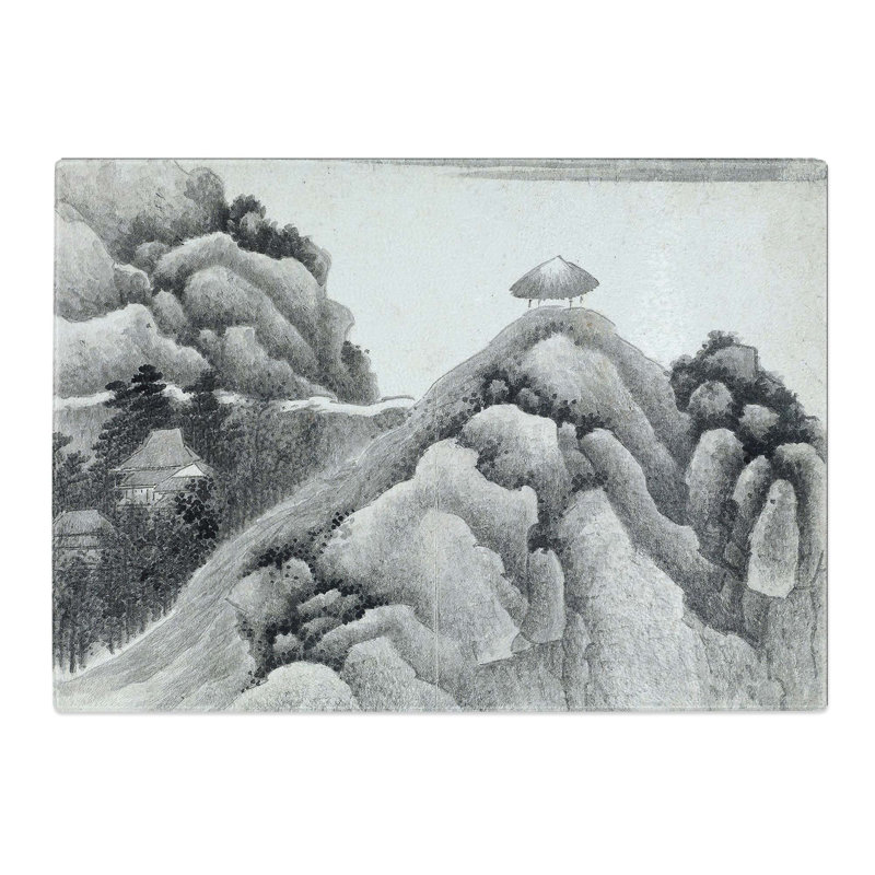 Tempered Glass Hut on the Mountain Top by Gong Xian Chopping Board, 28.5 cm x 20 cm