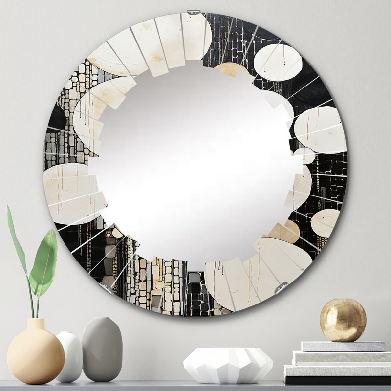 Reg - Miroir mural rond moderne, 24 po x 24 po