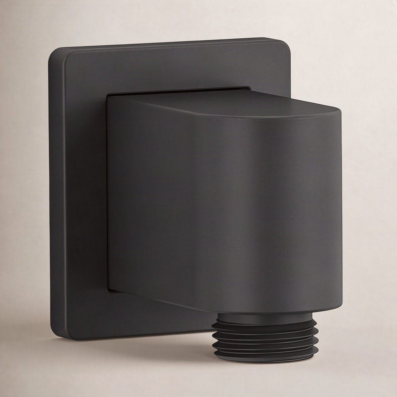 Awaken Wall-Mount Supply Elbow with Check Valve, Matte Black