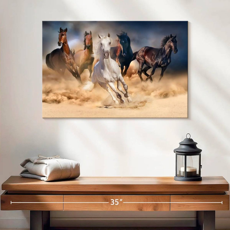 Courir sur un cheval, impression sur toile, H 16 po x l 24 po x P 1,25 po