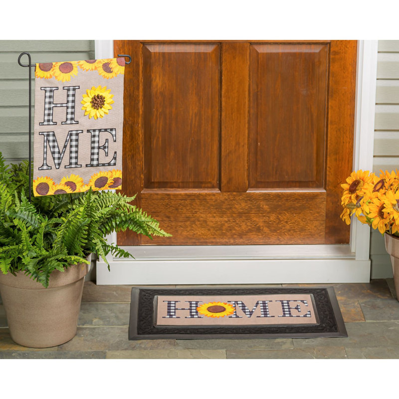 Tapis de porte antidérapant intérieur / extérieur 22 po x 10 po Sunflower Home Sassafras
