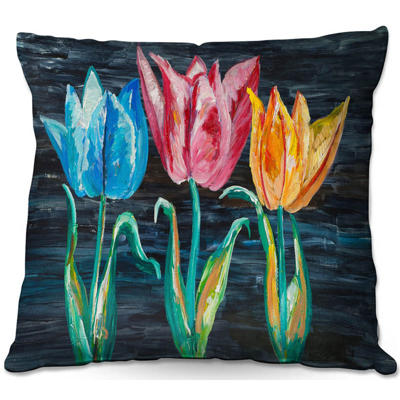 Floral Reversible Throw Pillow, 18" x 18"