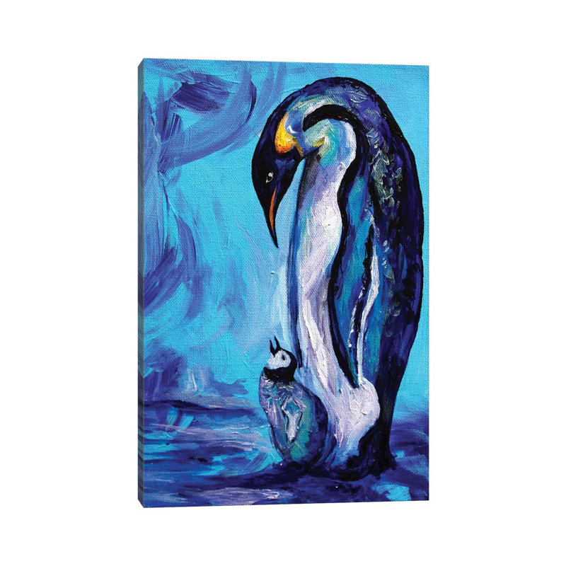 Penguins by Lindsey Dahl - Wrapped Canvas Painting, 30.48 cm H x 45.72 cm W
