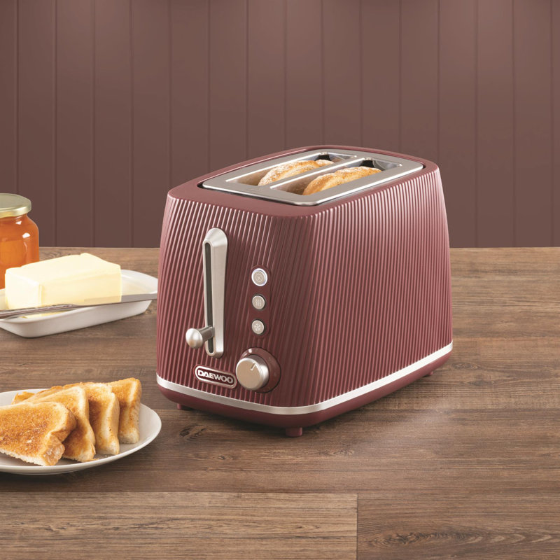 Daewoo Cascade 2-Slice Toaster, Sage, Red