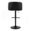 Tabouret de bar réglable en métal et similicuir noir avec repose-pieds arrondi en T - ensemble de 2-750205779