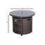 Table de foyer d'extérieur 55000 avec couvercle, aluminium, rouille, zone de combustion Matériau: acier inoxydable, aluminium de 25 po x 32 po H 32 po, antirouille, housse incluse,