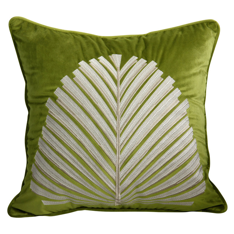  Housse de coussin carré en velours, Vert
