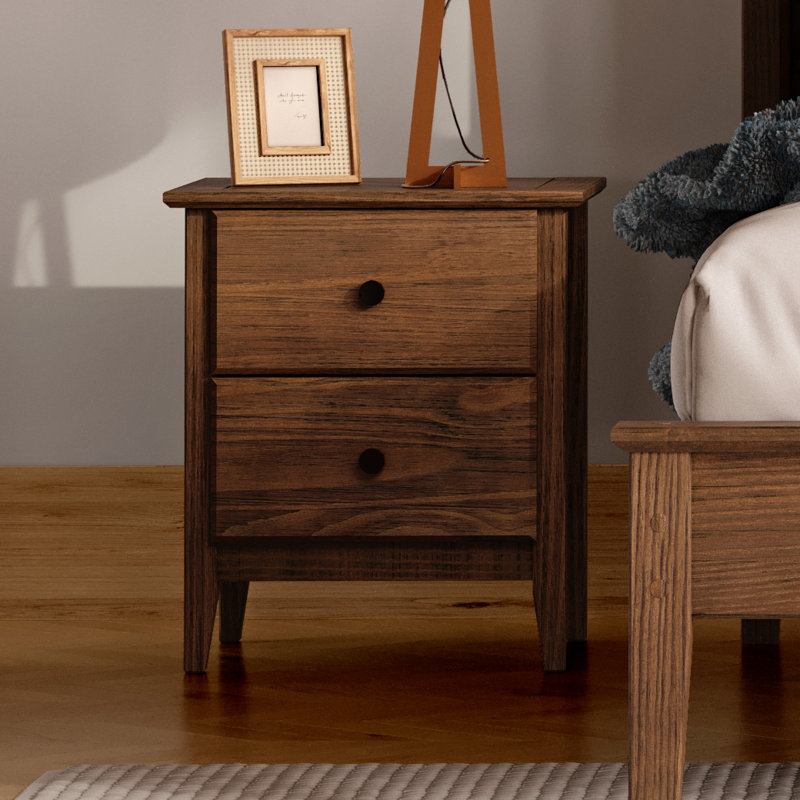 Greenport 20'' W Solid Wood Nightstand, Brushed Walnut